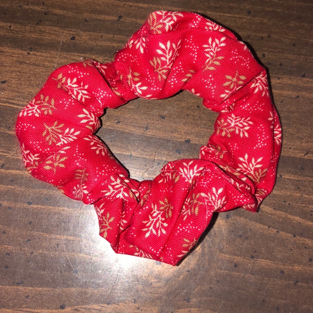 Red Floral Scrunchie